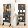 174cm Tall Metal Pegboard Display Rack Retail Display Rack w/ Wheels 30 Hooks AU
