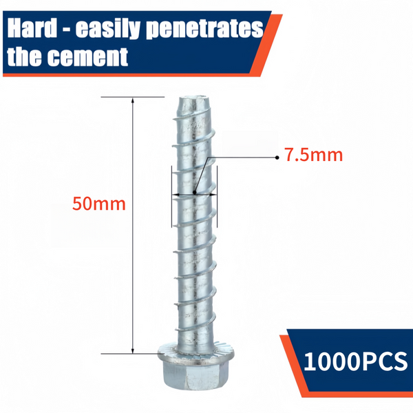 M6x50mm Flanged Hex Head Bolts 1000pcs Flange Hexagon Screws Carbon Steel