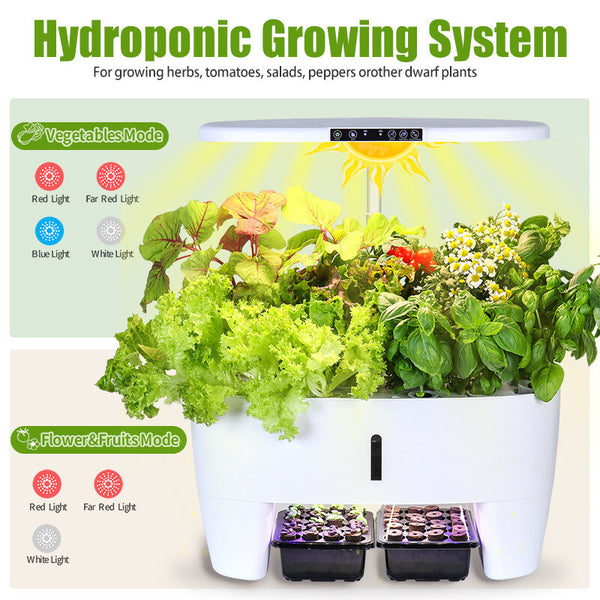 16 Pods Hydroponics Growing System Indoor Herb Garden Smart Herb Germination Kit