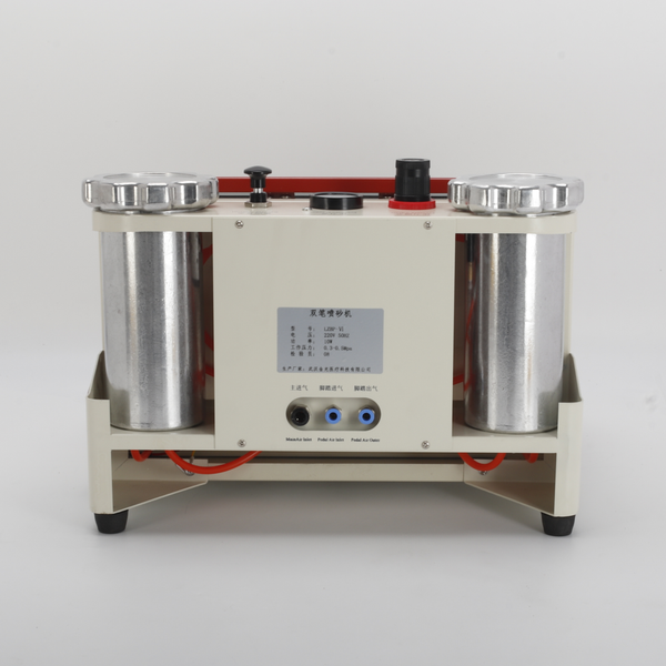 Twin-Pen Sandblaster With Led and Glass Window For Surface Treatment of Material