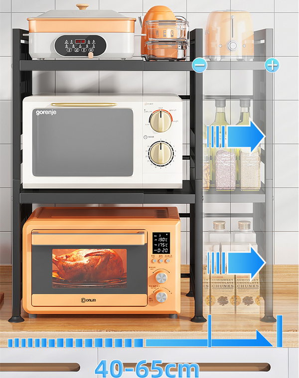 3 Tier Microwave Shelf Kitchen Adjustable Oven Storage Rack Stand Cabinet Holder