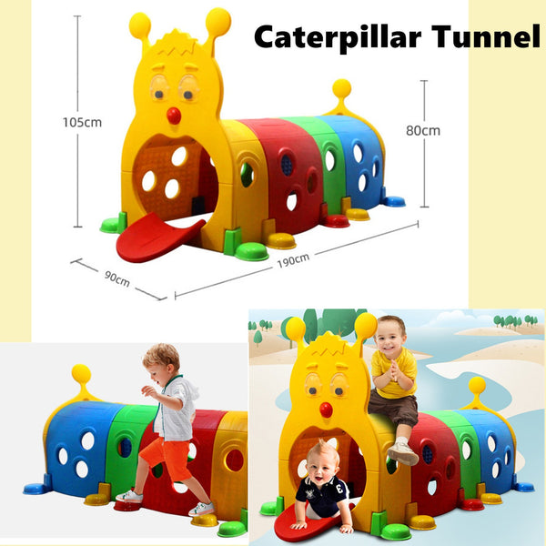 Caterpillar Tunnel Toddler Tunnel Climb & Crawl & Ride Activity Toy 190x105cm