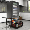 Mini Bar Fridge Beverage Cooler Drinks Refrigerator Stand with Drawer Cart Home