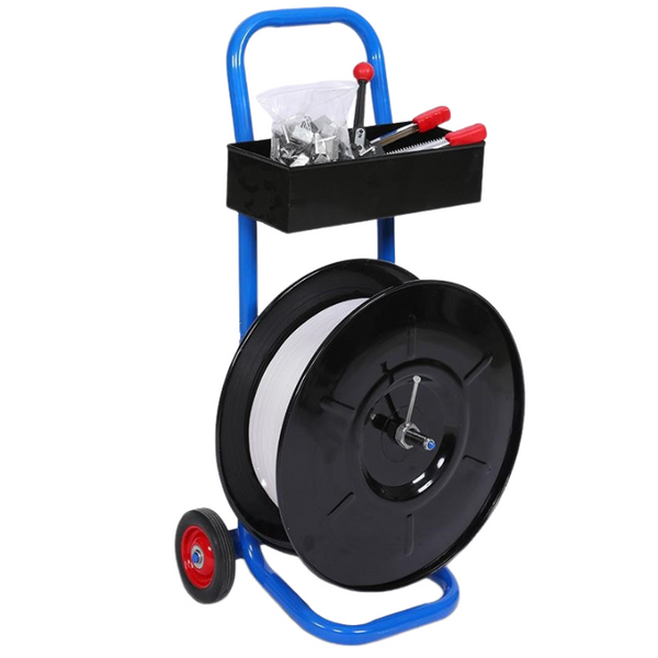 Strapping Dispenser Trolley Portable Plastic Strap Cart & Tray for 20cm Bundles