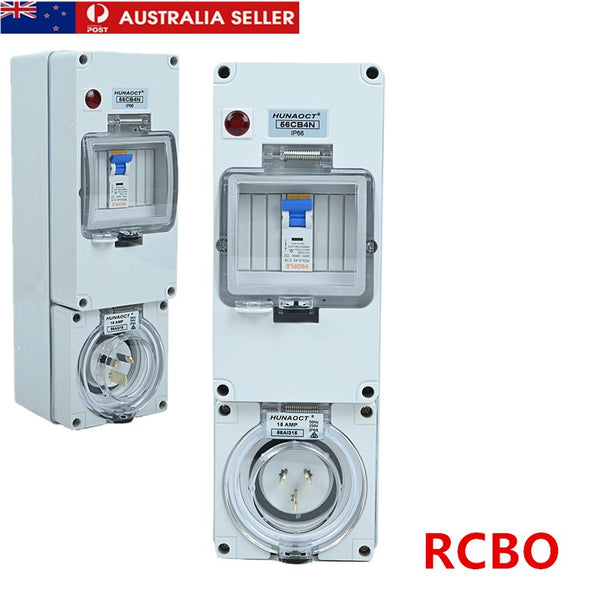 15A AMP RCBO Protected Socket Outlet 3 Pin 16A Circuit Breaker Safety Switch AU