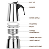 9Cups Stovetop Espresso Moka Pot Percolator Coffee Maker Stainless Steel w/Stove