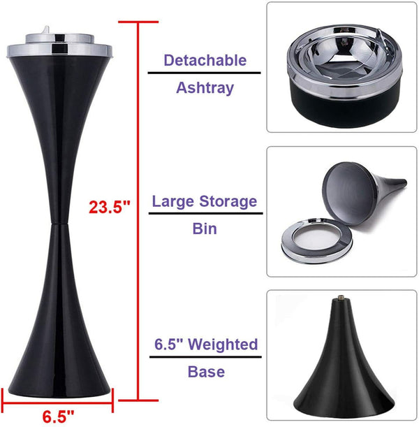 Free Standing Ashtray Floor Cigarette Ash Tray Stainless Steel Litter Ashbin  AU