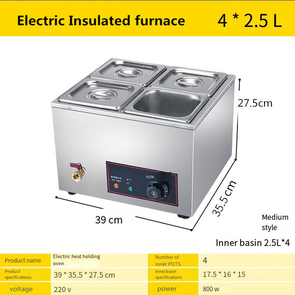 Electric Food Warmer Bain Marie Pearl Warmer Buffet Food Insulation Machine 10L