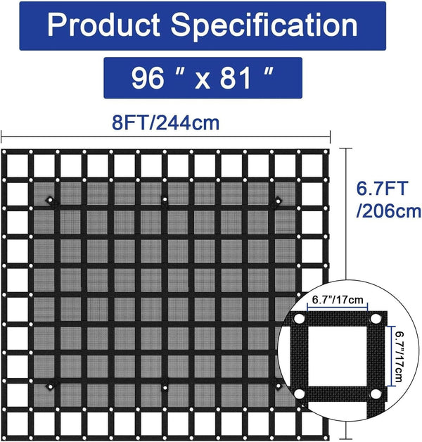 Heavy Duty Cargo Net 57"x72" or 81"x96" with Mesh Truck Bed Cargo Net Organizer
