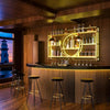 3-Tier Metal Wine Rack with LED Light Wine Bottle Shelf For Home Bar Display AU