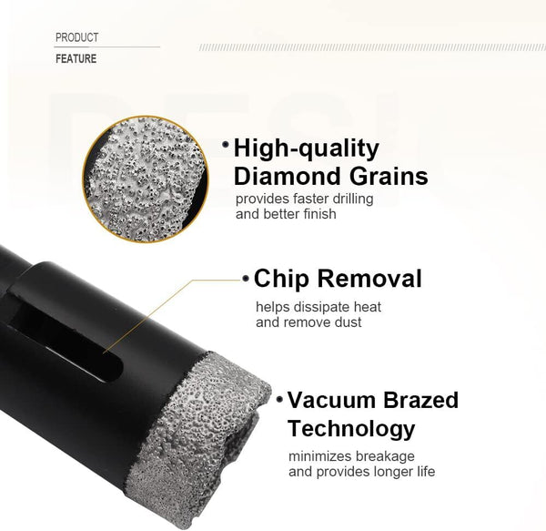 12PCS 6-68mm Diamond Hole Saw Drill Bits Core Cutter Tile Ceramic Porcelain AU