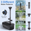 1000L/H Water Pump Fountain Pump 28W Pond Pump + Filter + 3 Large Fountain Heads