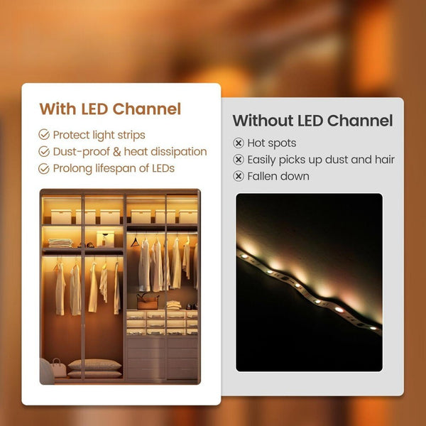 12X LED Strip Lights Aluminium channel Profile bar for Kitchen Cabinet 0.9M AU