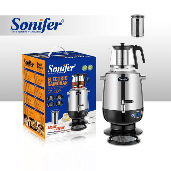 Electric Turkish Tea Maker Double Pot Kettle Infuser 4L Kettle + 1L Teapot Kits