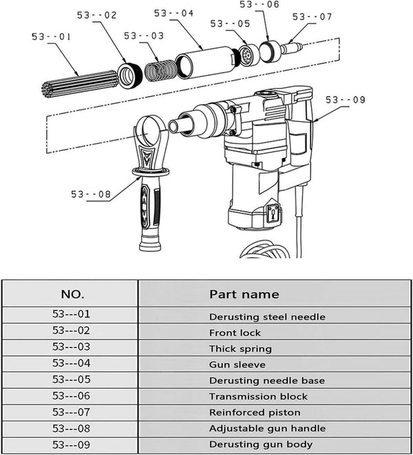 Electric Pneumatic Needle Scaler Gun Rust Remover Handheld with 23 Needles 220V