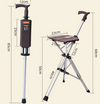 Folding Cane Seat Walking Stick Tripod Anti-Slip Portable for Seniors Hiking AU