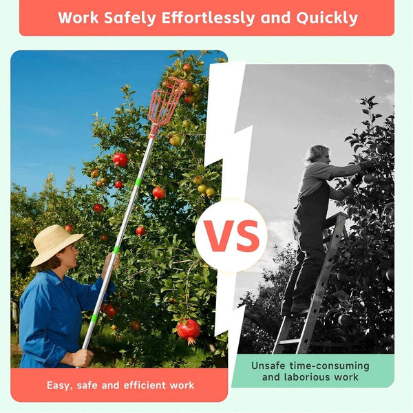 13FT Fruit Picker Tool Stainless Steel Adjustable Fruit Picker With Basket 4M