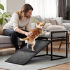 Pet Bunk Bed Sofa with Foldable Ramp Dog/Cat Window Perch With Stair Light Beige