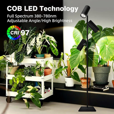 LED Grow Light Full Spectrum Plant Growing Lamp Adjustable Height With Timer