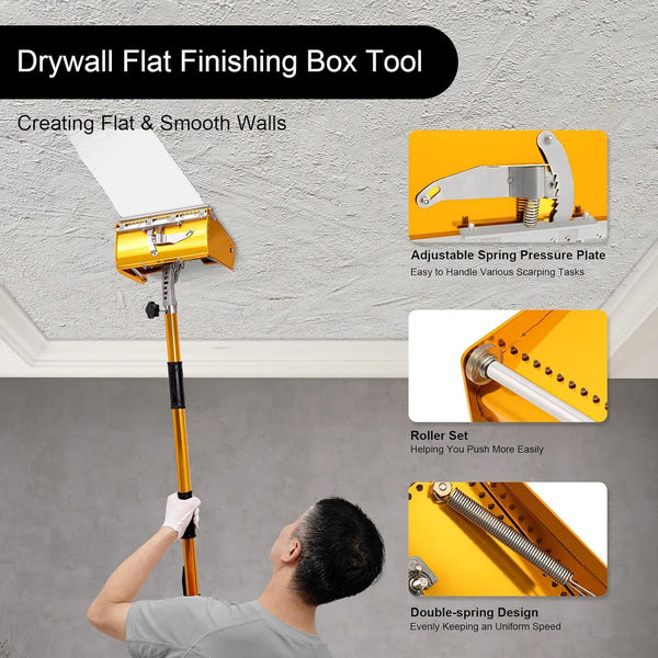 Wallboard Finishing Box Putty Powder Scraper Wall Plastering Flat Box w/Handle