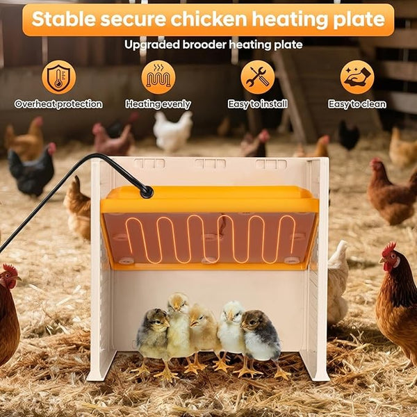 25W Chick Brooder Heating Plate Chicken Coop Heater Warmer 10-65℃ 3-Sided AU