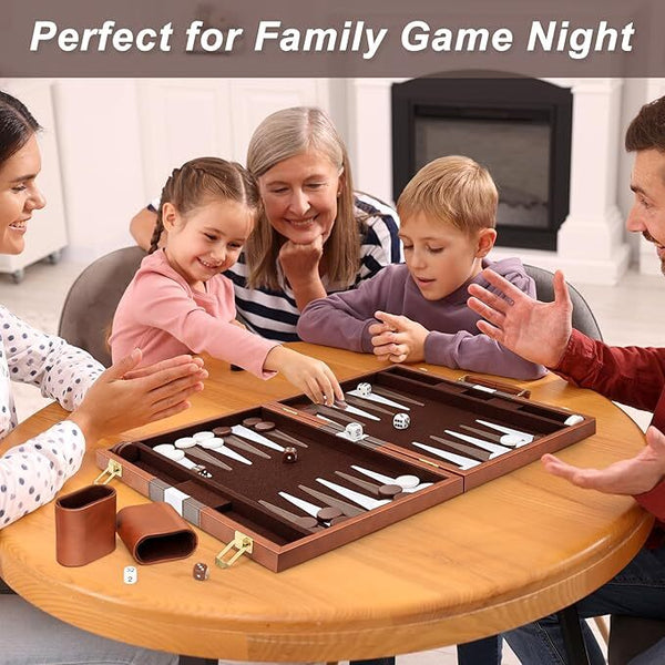 18 inch Premium Backgammon Board Game Set Large Classic Board Game Case Gifts