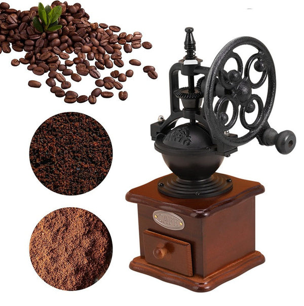 Vintage Style Manual Coffee Grinder Cast Iron Handmade Retro Coffee Mill Grinder