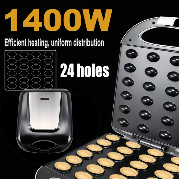 Electric Walnut Cake Waffle Maker With 24 Holes Cooking Kitchen Biscuits Making