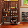 3-Tier Metal Wine Rack Wine Bottle Storage Shelf Display Cabinet for Home Bar AU