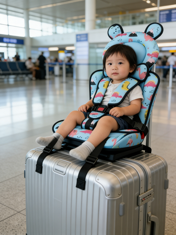 2pcs Travel Seat for Kids Toddlers Ride-On Suitcase Flight Child Carrier