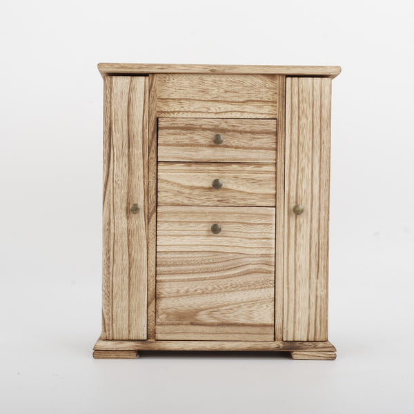 Large Wooden Jewellery Box Storage Mirror Organiser Necklace Rings Earring Gifts