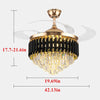 Crystal Chandelier with Fan Remote Control Dimmable 6-Speed 42" Ceiling Fan Lamp