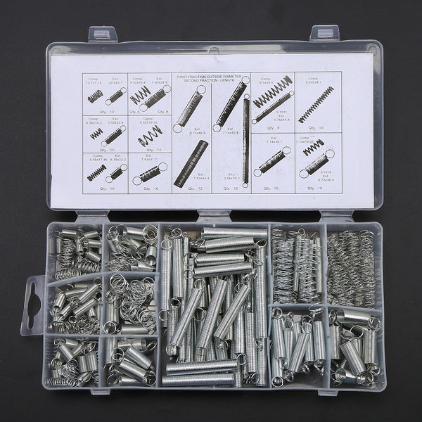 200pcs Small Spring Assortment Compression Extension Spring Metal Tension Spring