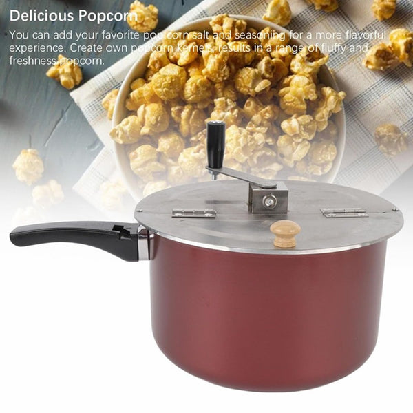 Stainless Steel Popcorn Popper Hand Operated Popcorn Maker Machine for Gas Stove