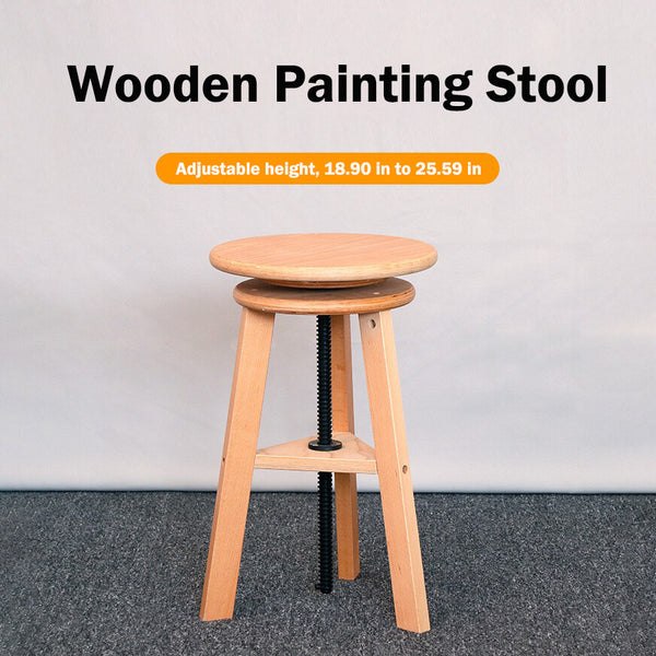 Wooden Drafting Stool Bar Stool Adjustable Height for Home Kitchen Gallery