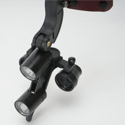 Dental Loupes With Light 3.5X420mm Magnifying Glass Binoculars Angle Adjustable