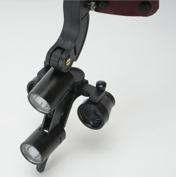 Dental Loupes With Light 3.5X420mm Magnifying Glass Binoculars Angle Adjustable