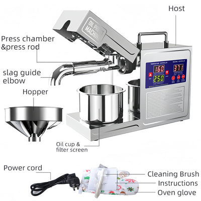 820W Automatic Oil Press Machine Commercial Home Oil Expell Stainless Steel 220V