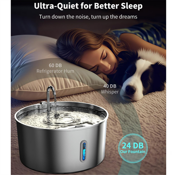 Dog Water Fountain Stainless Steel 7L/236oz Automatic Drinking Dispenser Bowl