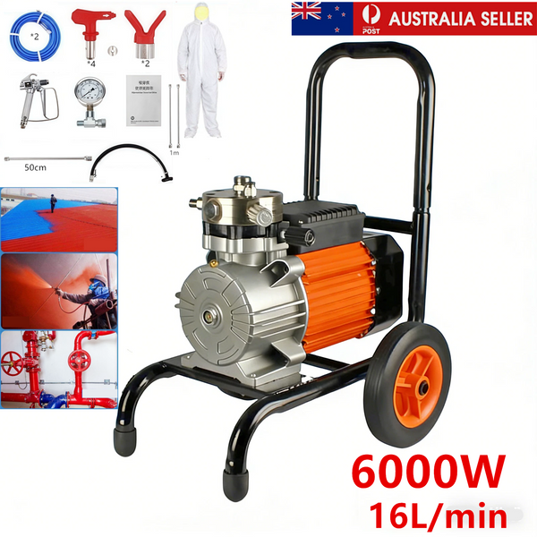 6KW Airless Paint Sprayer 16L/Min Electric Painting Spray Machine Deck Spraying