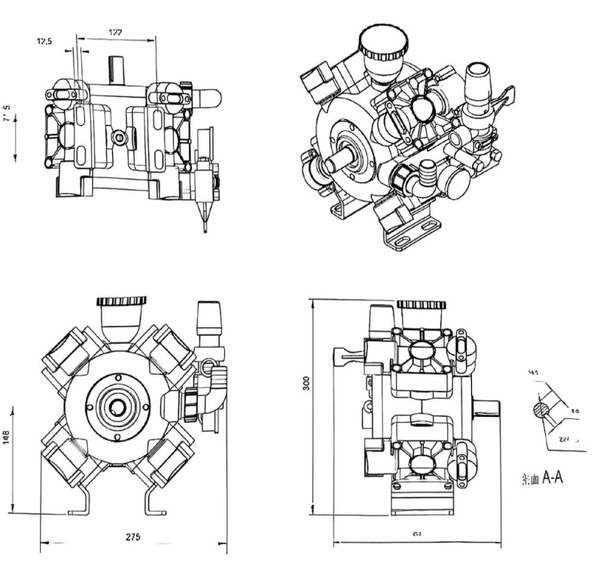 Agricultural Sprayer Pump Booster Pump 60 L/min 2.5MPa Diaphragm Pump Kits AU