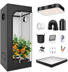 Hydroponics Grow Tent Full Spectrum LED Grow Light Kits Inline Fan Filter System