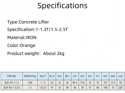 1-10T Concrete Lifting Clutch Swift Lift Lifter Precast Panel Lid Heavy Duty AU