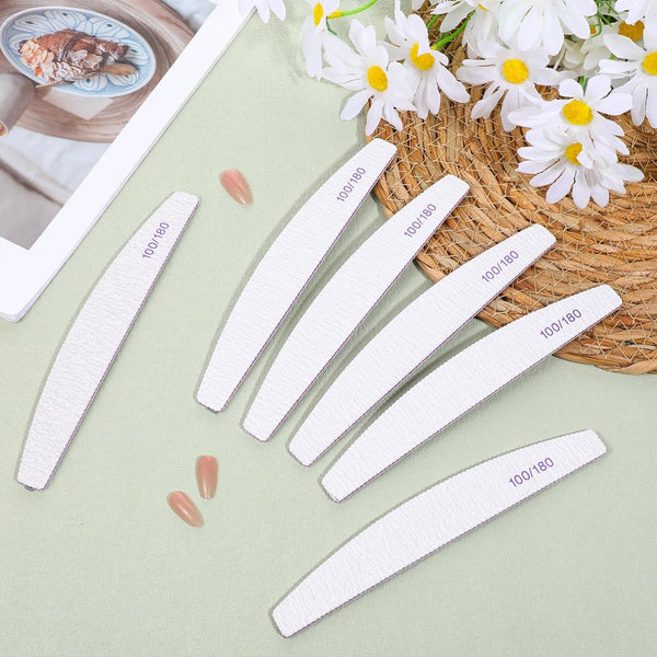 3 PCS Nail Files Double Sided Moon Dust Nail Files100/180 Grit Nails Emery Board