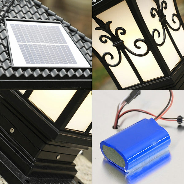 1/2 Post Light LED Outdoor Solar Powered Pillar Lamp Garden Yard Street Led Lamp