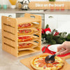 13" Pizza Rack Wooden Pizza Peel Rack  4 Tier Non-Stick Pizza Paddle Pizza Board
