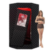 Infrared Sauna Box with 660&850nm Red Light Therapy Lamp f/ Home with 3L Steamer