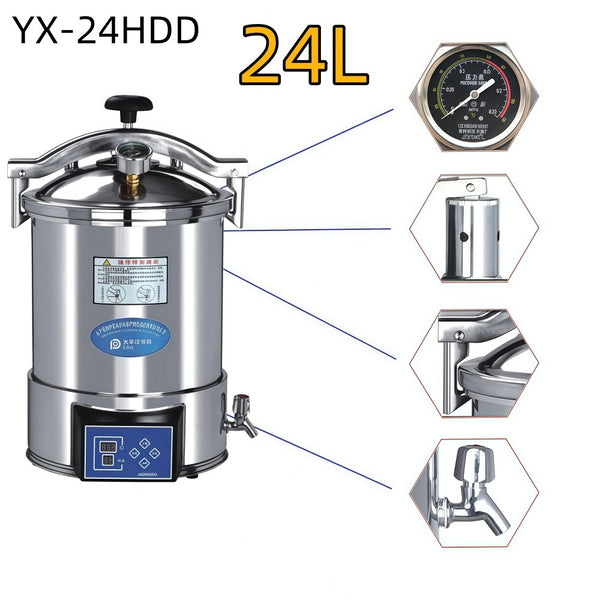 24L Autoclave High Pressure Steam Sterilizer with Timer And LCD Digital Display