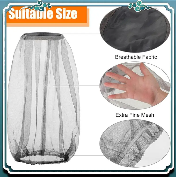 2X Mosquito Fly Head Net Bee Outdoor Fishing Insect Mesh Hat Mozzie Protector AU