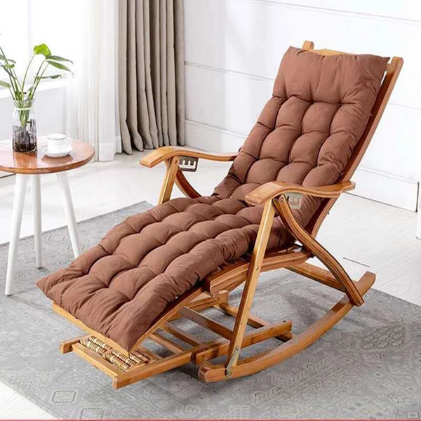 Leisure Rocking Chair Backrest Folding Bed Elderly Relax Armchair Foot Massage